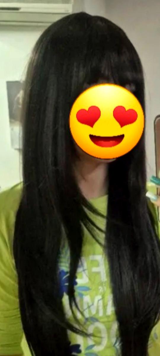 Long Straight Black Wig with Bangs High Layered 150% Density Black Wigs for Women Daily Party Use Synthetic Fiber Wig Heat Resistant 86.36 cm photo review