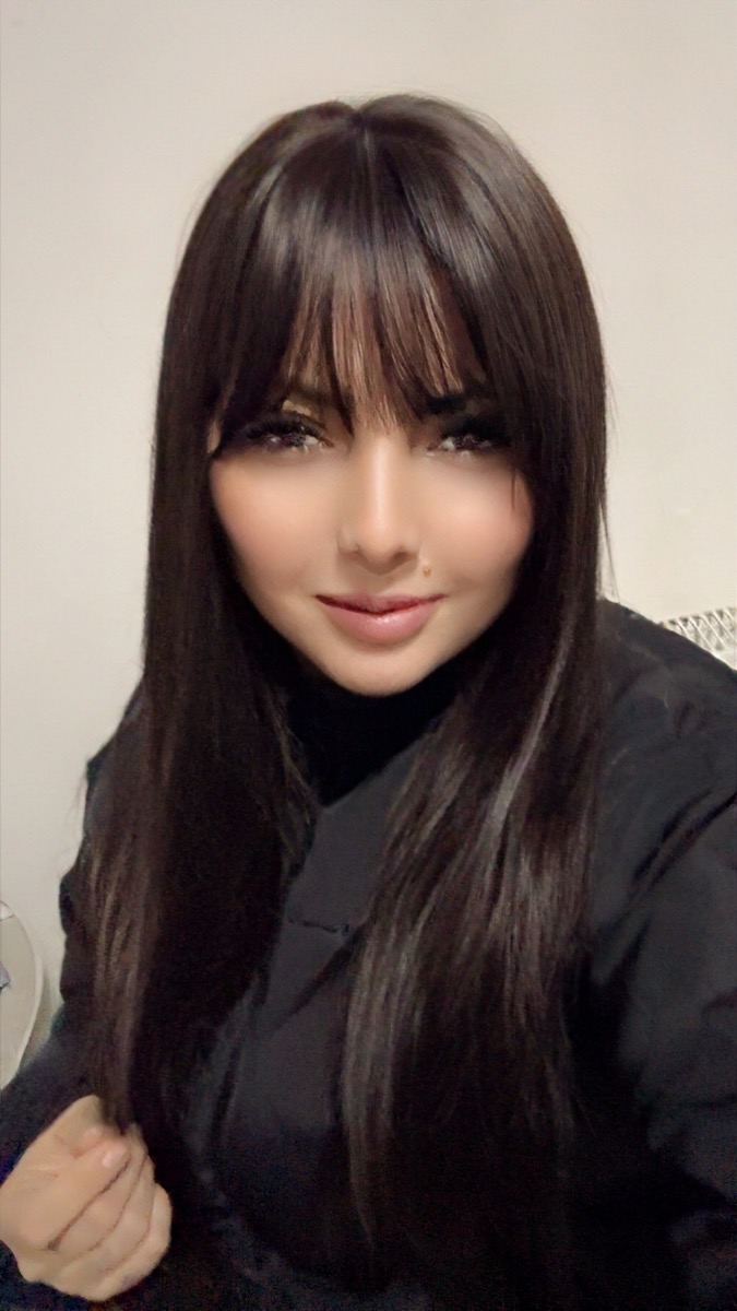 Long Straight Black Wig with Bangs High Layered 150% Density Black Wigs for Women Daily Party Use Synthetic Fiber Wig Heat Resistant 86.36 cm photo review