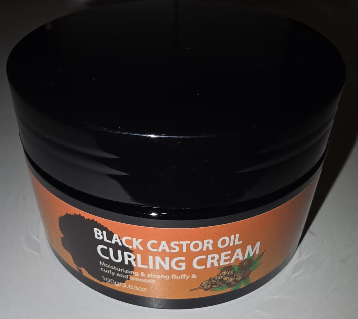 100g Black Castor Oil Curl Cream, Infused with Argan Oil - Curl Long-Lasting Anti-Frizz Hair, Keep Moisturized Curls Elastic Styling Conditioner Cream, Suitable for Dry and Curly Hair, Unisex. photo review