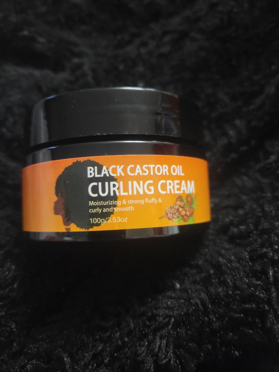 100g Black Castor Oil Curl Cream, Infused with Argan Oil - Curl Long-Lasting Anti-Frizz Hair, Keep Moisturized Curls Elastic Styling Conditioner Cream, Suitable for Dry and Curly Hair, Unisex. photo review