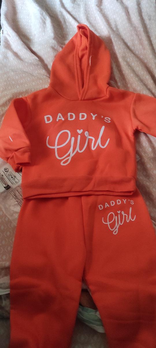 Baby Girl'S DADDY'S GIRL Letter Pattern Hoodie And Casual Long Pants Spring And Autumn Spo — customer photo