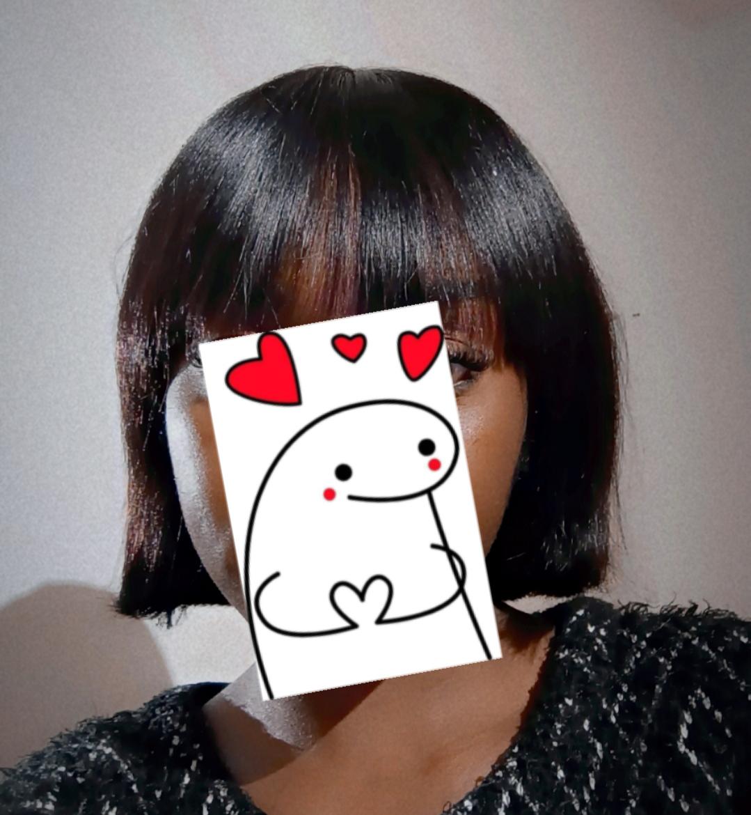 Brazilian Human Hair Short Bob Wig for Women, Featuring Bangs And Straight Style, a Glueless Full Machine-Made Wig with 150% Density photo review