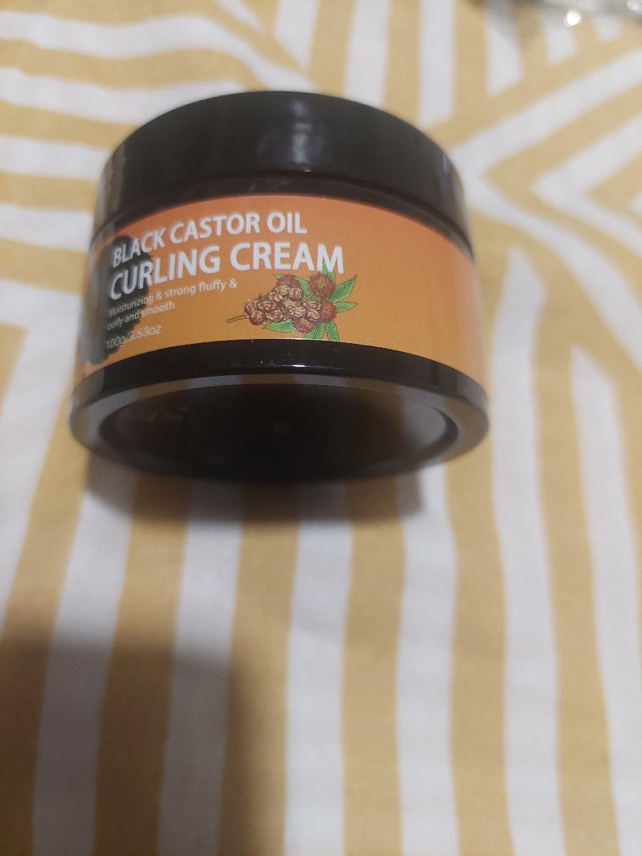 100g Black Castor Oil Curl Cream, Infused with Argan Oil - Curl Long-Lasting Anti-Frizz Hair, Keep Moisturized Curls Elastic Styling Conditioner Cream, Suitable for Dry and Curly Hair, Unisex. photo review