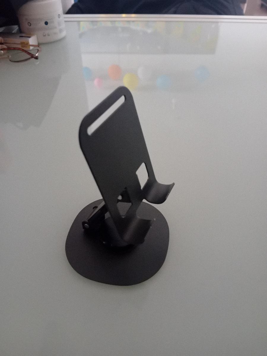 Support Téléphone Portable, Support de Bureau Rotatif à 360°, avec Hauteur Réglable en Deux Niveaux et un Design Pliable, Adapté à une Utilisation au Bureau et au Chevet, Très Compatible photo review