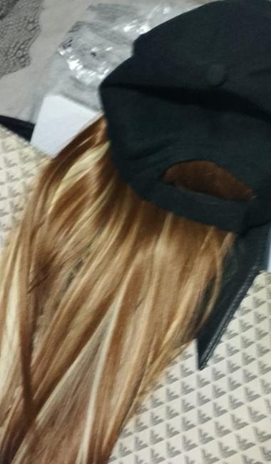 Synthetic Hat Wig with Long Straight Black Hair Baseball Cap Hair Extension Stylish Convenient All-In-One Design for Women photo review