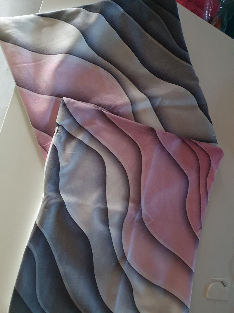 2pcs Pink and Gray Gradient Decorative Pillow Covers, Soft Polyester, Contemporary Style, Machine Washable, Zipper Closure, Versatile for Indoor/Outdoor Use, 16x16 18x18 50.8x50.8cm, Outdoor Pillows photo review